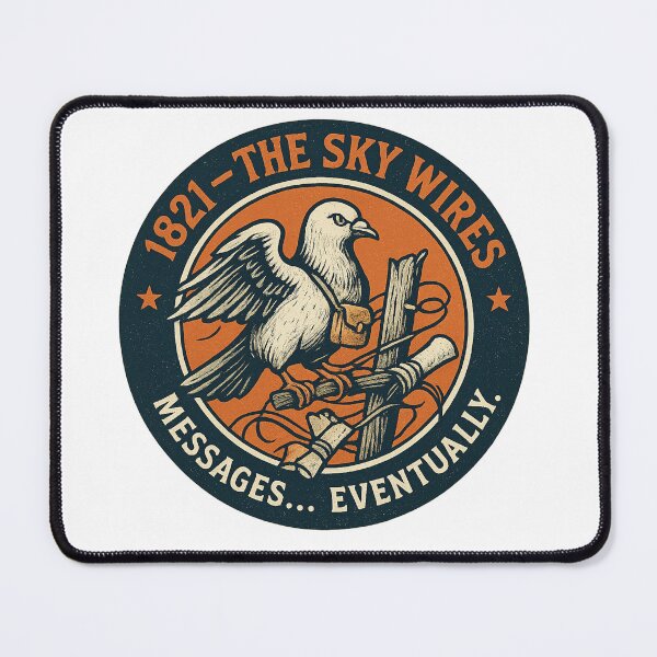 Item preview, 1821 The Sky Wires Messages Eventually Vintage Pigeon Logo designed and sold by HistoriQuips.