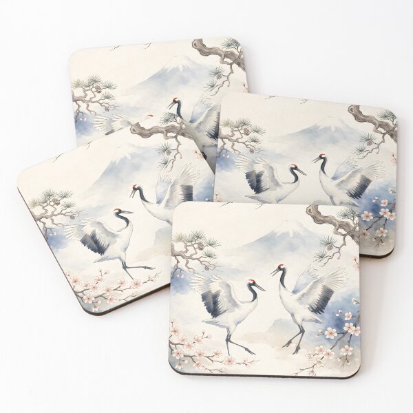 Item preview, Harmony of Cranes – Japanese Ink Serenity designed and sold by blankTeeShirt.