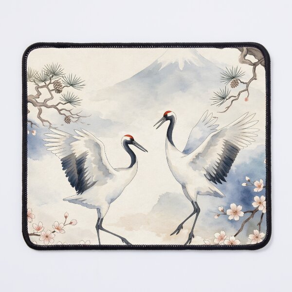 Item preview, Harmony of Cranes – Japanese Ink Serenity designed and sold by blankTeeShirt.