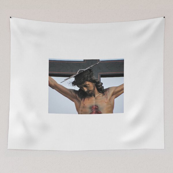 Item preview, Wooden Crucifix Statue Of Jesus Christ On The Cross With Crown Of Thorns And Wounds designed and sold by Nmallia.