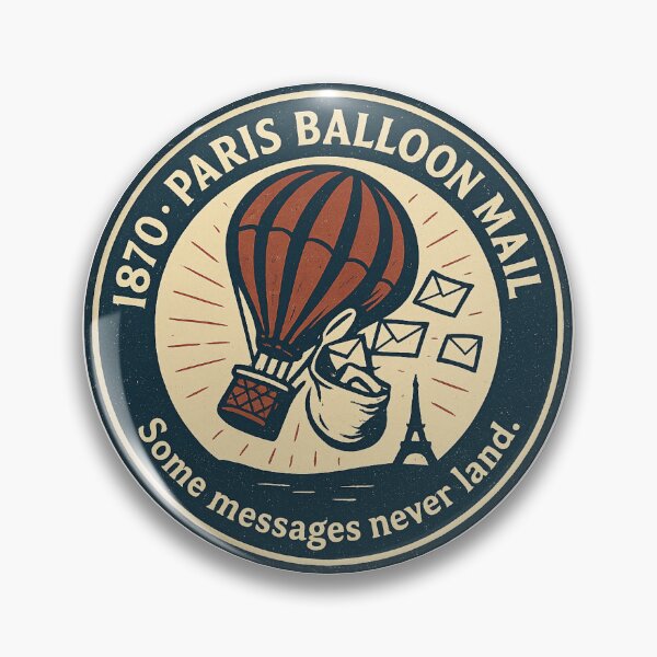 Item preview, 1870 Paris Balloon Mail Vintage Logo designed and sold by HistoriQuips.