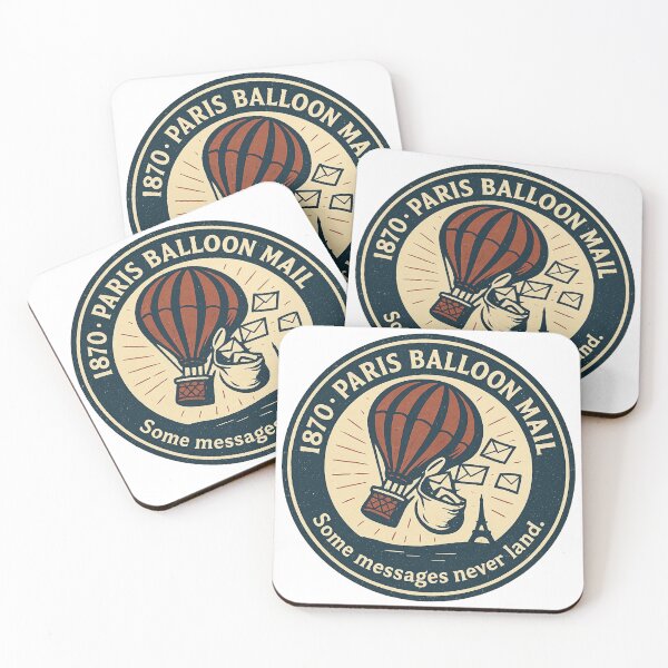 Item preview, 1870 Paris Balloon Mail Vintage Logo designed and sold by HistoriQuips.