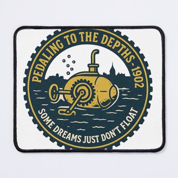 Item preview, Pedaling to the Depths 1902 Vintage Logo designed and sold by HistoriQuips.