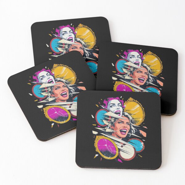 Item preview, Retro Glam Scream Women Shattered Mirror Pop Art designed and sold by Amanda's Factory.