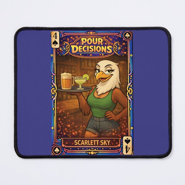 Item preview, Scarlett Sky – Spades 4 | Pour Decisions Character Card designed and sold by A Sinister Sly.