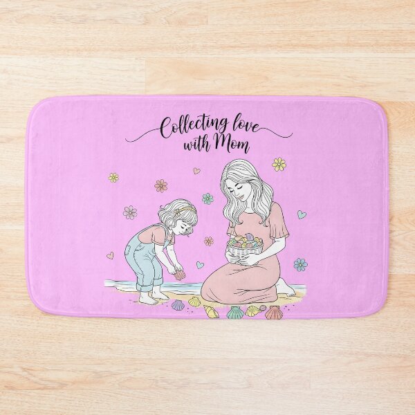 Item preview, Collecting Love with Mom – Mother and Daughter Gathering Seashells designed and sold by Sea Gem.
