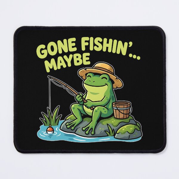 Item preview, Funny Fishing Frog – Gone Fishin’ Meme Design designed and sold by timizar.