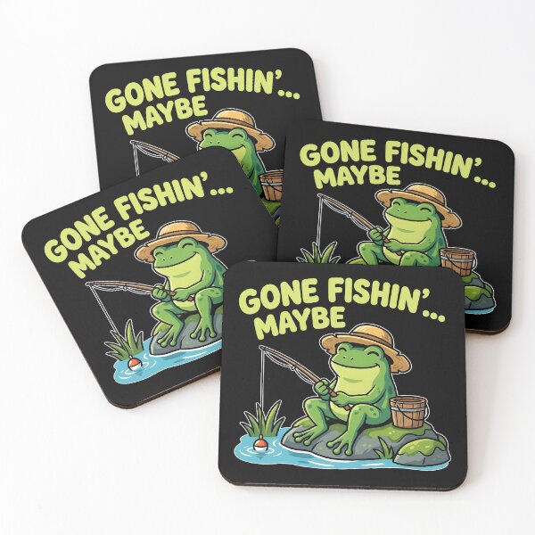 Item preview, Funny Fishing Frog – Gone Fishin’ Meme Design designed and sold by timizar.