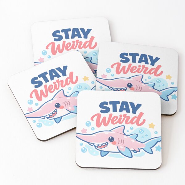 Item preview, Stay Weird Cute Shark Smiling Ocean Cartoon designed and sold by ExeYeid.
