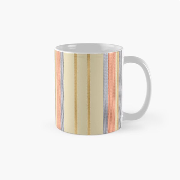 Item preview, Vintage Herringbone Stripe Pattern - Retro Blue, Orange, and Cream Vertical Stripes designed and sold by Artsy Corner.