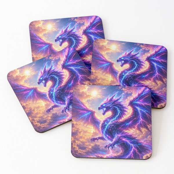 Item preview, Electric Dragon in Thunderstorm – Epic Lightning Dragon Fantasy Artwork designed and sold by DrakariArt.