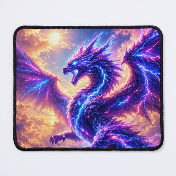 Item preview, Electric Dragon in Thunderstorm – Epic Lightning Dragon Fantasy Artwork designed and sold by DrakariArt.