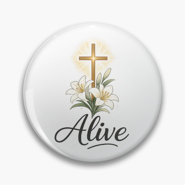 Item preview, Alive Minimal Christian Easter Cross and Lilies Design designed and sold by StyleLap.