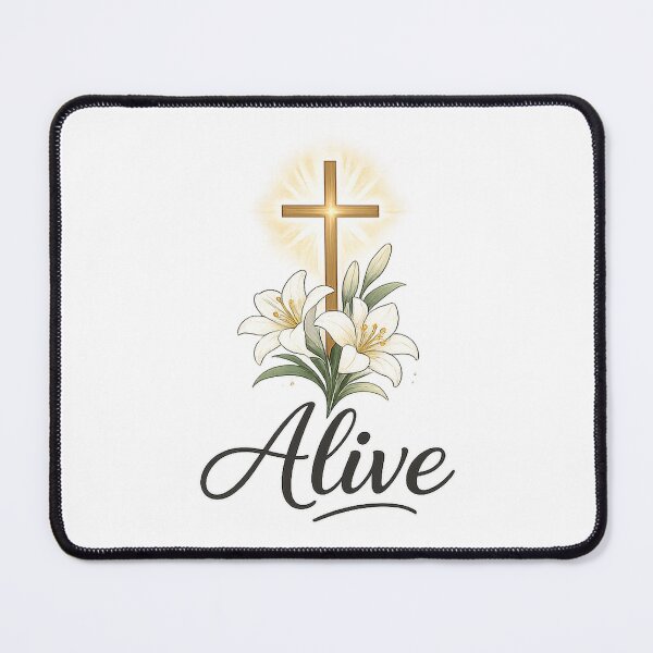 Item preview, Alive Minimal Christian Easter Cross and Lilies Design designed and sold by StyleLap.