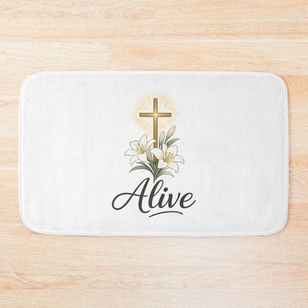 Item preview, Alive Minimal Christian Easter Cross and Lilies Design designed and sold by StyleLap.