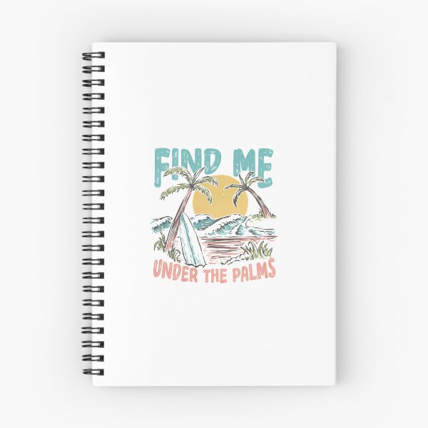 Item preview, Find Me Under the Palms — Retro Tropical Surf Illustration with Beach Sunset designed and sold by Colorful-Garden.