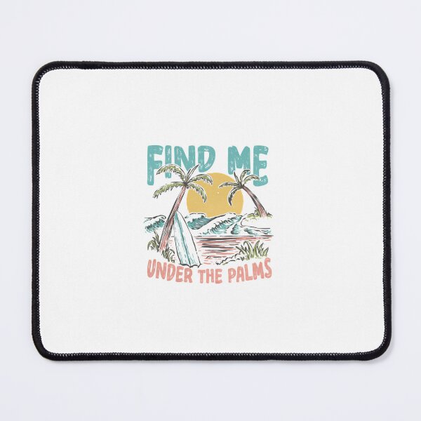 Item preview, Find Me Under the Palms — Retro Tropical Surf Illustration with Beach Sunset designed and sold by Colorful-Garden.