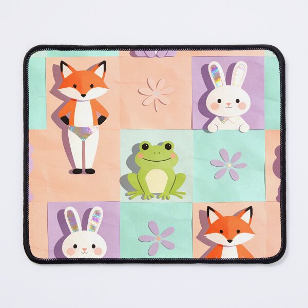 Item preview, A colorful pattern of cartoon animals and flowers on a pastel background designed and sold by Creative88Art.