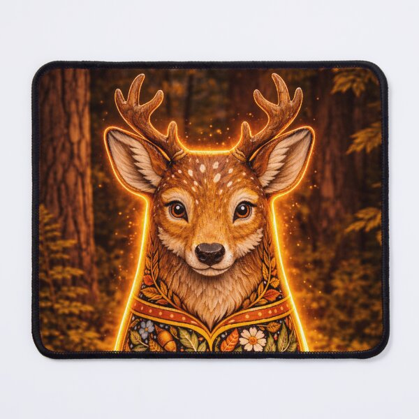 Item preview, Forest Guardian: Glowing Folk Art Deer Nesting Doll designed and sold by chihuahuashower.