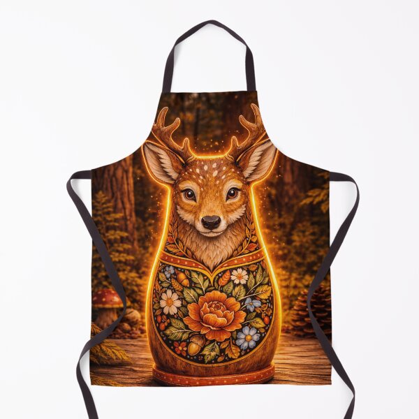 Item preview, Forest Guardian: Glowing Folk Art Deer Nesting Doll designed and sold by chihuahuashower.