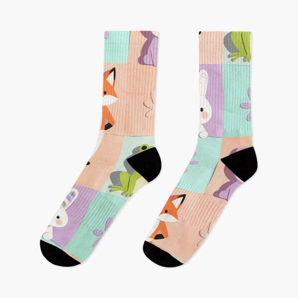 Item preview, A colorful pattern of cartoon animals and flowers on a pastel background designed and sold by Creative88Art.