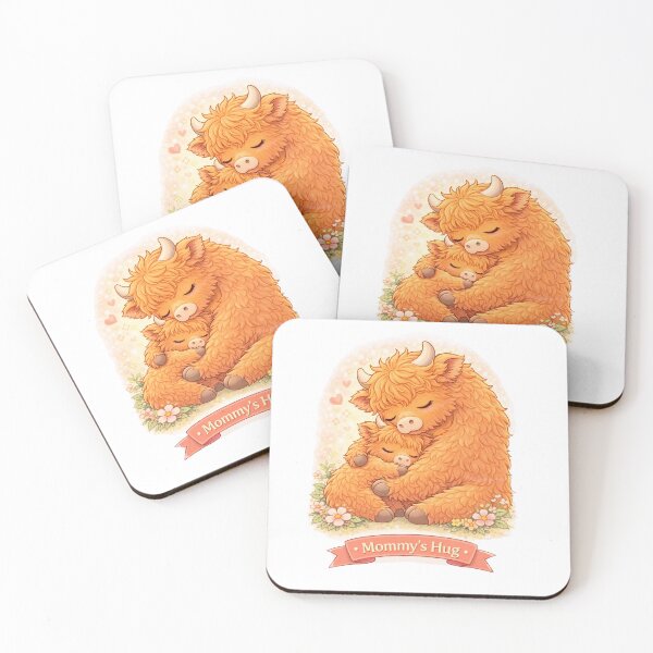 Item preview, Mommy’s Hug – Baby Highland Cow designed and sold by Creative and Humorous Arts.