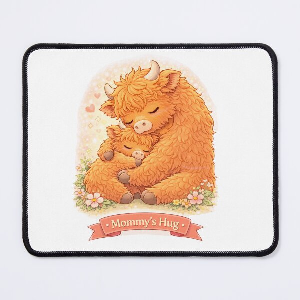 Item preview, Mommy’s Hug – Baby Highland Cow designed and sold by Creative and Humorous Arts.