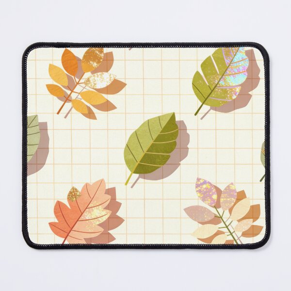 Item preview, A colorful illustration of leaves on a grid background designed and sold by Creative88Art.