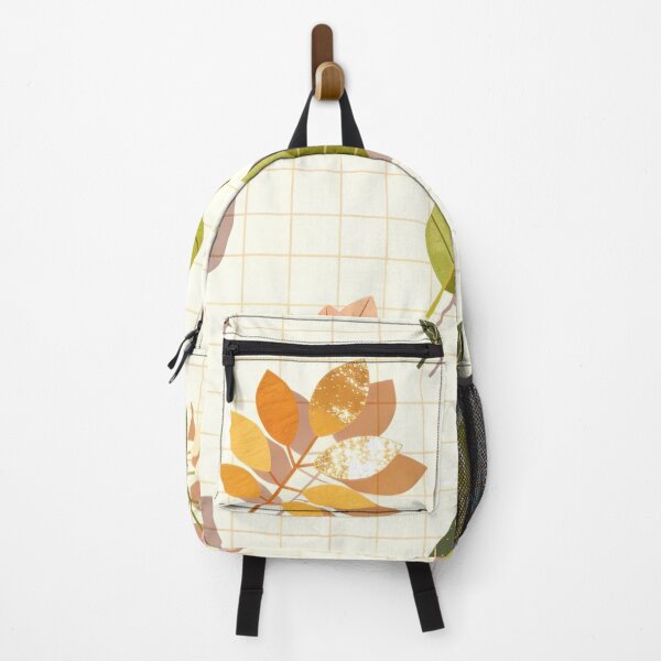 Item preview, A colorful illustration of leaves on a grid background designed and sold by Creative88Art.