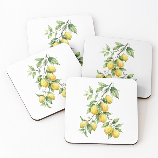 Item preview, hand painted yellow lemon - Watercolor Lemons on Branch designed and sold by SOUFIANE1991.