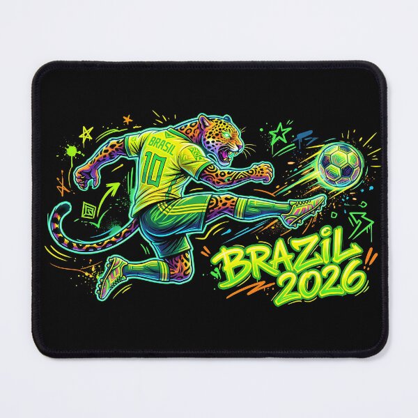Item preview, Brazil Jaguar Soccer Mascot designed and sold by Art Intelligence.