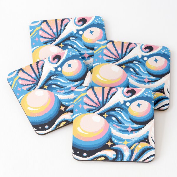 Item preview, A vibrant and whimsical digital illustration of ocean creatures and pearls designed and sold by Creative88Art.