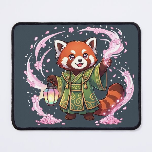 Item preview, Kawaii Red Panda Sakura Priest - Anime Magic Mascot T-Shirt designed and sold by WalterAdd.