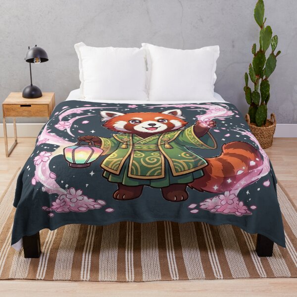 Item preview, Kawaii Red Panda Sakura Priest - Anime Magic Mascot T-Shirt designed and sold by WalterAdd.