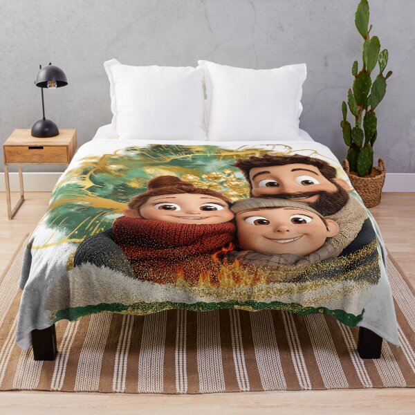 Item preview, Happy Family Cartoon Portrait – Cute Cozy Winter Illustration, Loving Parents and Child, Heartwarming Gift Art designed and sold by ChenEngEng.