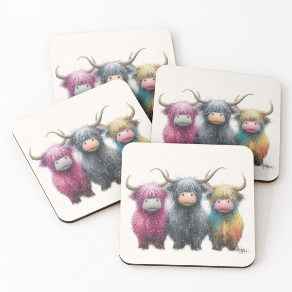 Item preview, Cute HiGHLaND SCoTTiSH CoWS ' The Tartan Coos Three ' Designs BY SHiRLeY MacARTHuR designed and sold by Shirley MacArthur Art.