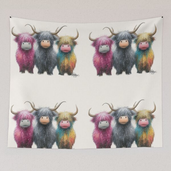 Item preview, Cute HiGHLaND SCoTTiSH CoWS ' The Tartan Coos Three ' Designs BY SHiRLeY MacARTHuR designed and sold by Shirley MacArthur Art.