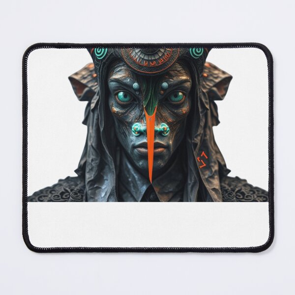 Item preview, ​The Ancient Neon Shaman - Futuristic Dark Warrior designed and sold by RickyStick.