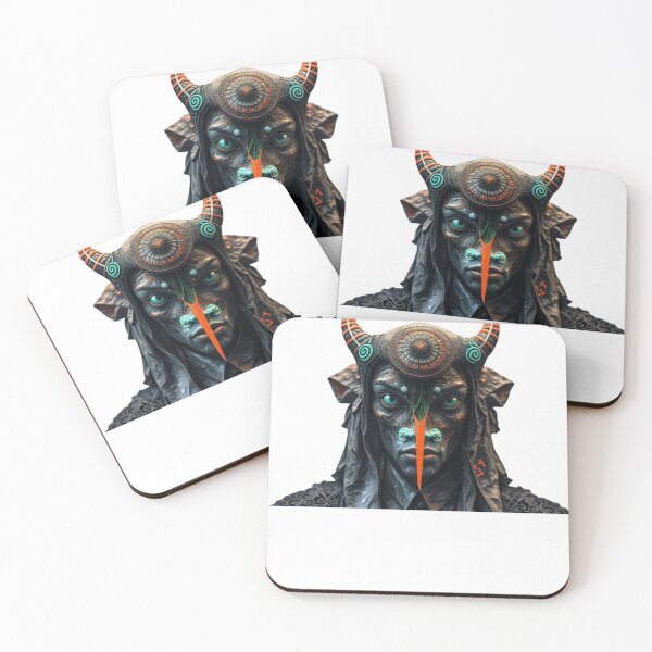 Item preview, ​The Ancient Neon Shaman - Futuristic Dark Warrior designed and sold by RickyStick.