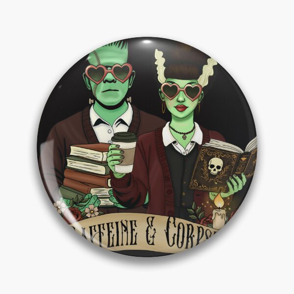 Item preview, Literary Monsters Book Club Shirt | Caffeine and Corpses Tee | Gothic Book Lover Gift | Dark Academia Frankenstein Couple | Spooky Reader Aesthetic designed and sold by MoeJoedesign .