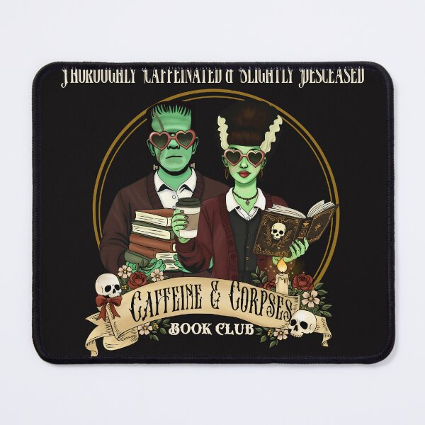 Item preview, Literary Monsters Book Club Shirt | Caffeine and Corpses Tee | Gothic Book Lover Gift | Dark Academia Frankenstein Couple | Spooky Reader Aesthetic designed and sold by MoeJoedesign .