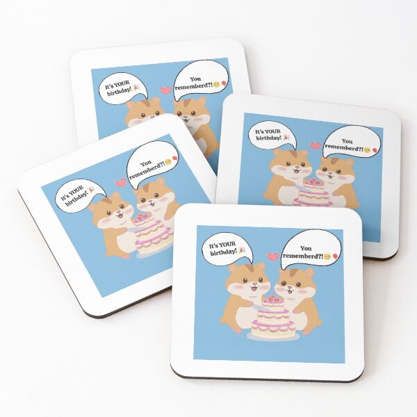 Item preview, Cute Hamster Birthday Sticker -“You Remembered?!” Kawaii Couple Cake -Funny & Wholesome Love Gift designed and sold by pn_terest.