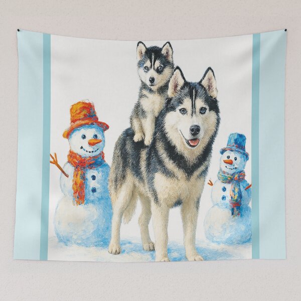 Item preview, Siberians in the snow among frozen friends designed and sold by the artedivino.