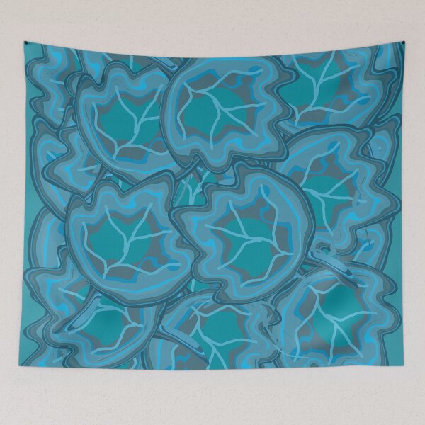 Item preview, Layered Blue Leaves Composition | Abstract Botanical Collage designed and sold by ZorianArt.
