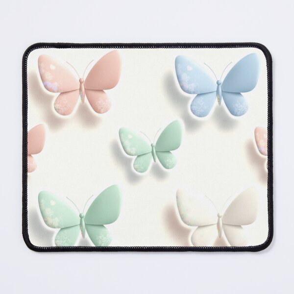 Item preview, A colorful pattern of butterflies in pastel shades on a white background designed and sold by Creative88Art.