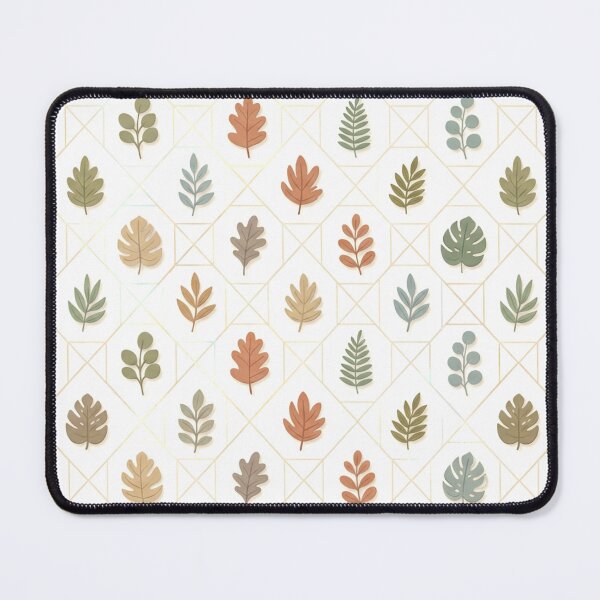 Item preview, A colorful leaf pattern on a white background with geometric shapes designed and sold by Creative88Art.