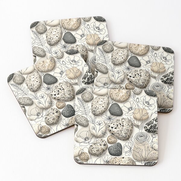 Item preview, An illustration of rocks and flowers designed and sold by Creative88Art.