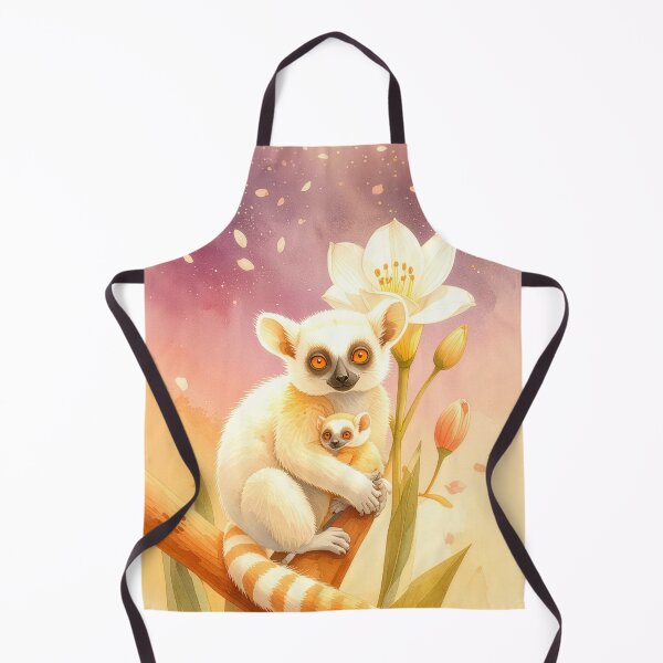 Item preview, Golden Hour Lemurs: Watercolor Tuberose & Wildlife Art designed and sold by chihuahuashower.