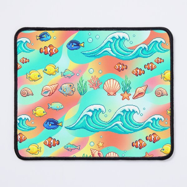 Item preview, A colorful illustration of ocean creatures and waves designed and sold by Creative88Art.