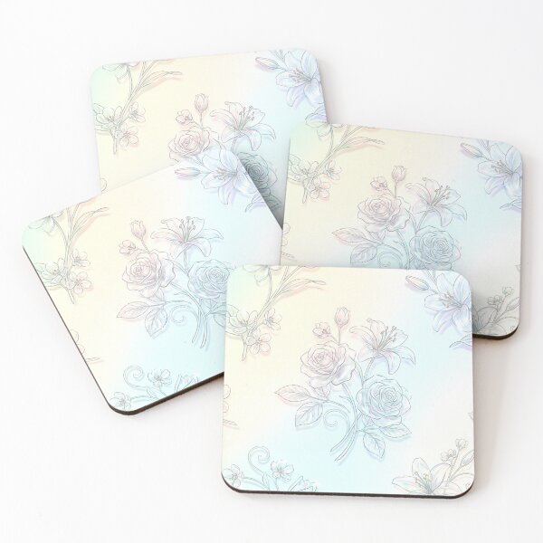 Item preview, A delicate floral pattern with roses and lilies on a soft pastel background designed and sold by Creative88Art.